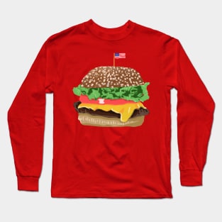 Burger 4th of July Design 2 Long Sleeve T-Shirt